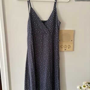 Brandy Melville Navy Mini Dress with White Floral Pattern